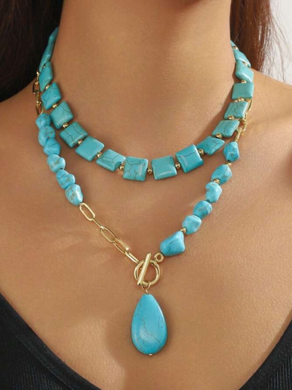 Austin Blaze Bodhi Layered Turquoise Necklace Duo